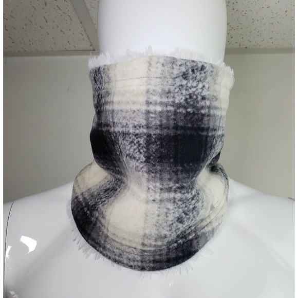 Eddie Bauer Winter Fleece Neck Warmer Shell Lining with Pull String Plaid Print - Picture 3 of 12
